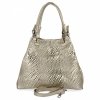 Stylowa Torebka Skórzana Shopper Bag Złota